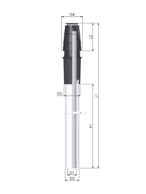 Concentrische vertikale rookgas afvoer voor de gesloten TTulpe C-Meister 11, 13 & 14