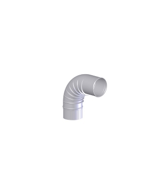 NEN 7203 Aluminium dunwandige rookgasafvoerbocht 90 gefelst  110 mm.