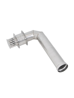RVS wanddoorvoer afvoerset 110 mm. past op de TTulpe Indoor B-10 of B-11